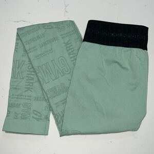 Gymshark Womens Vision Leggings Seamless Green Jacquard Medium